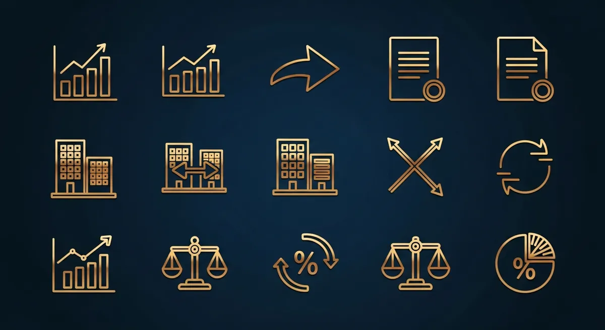 Illustration plus-value cession titres : graphique ascendant, échange de parts, balance fiscale